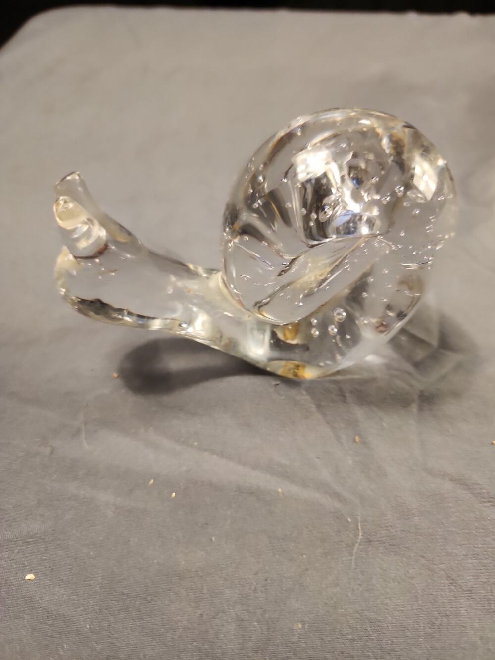 Vintage Crystal Art Glass Snail Figurine